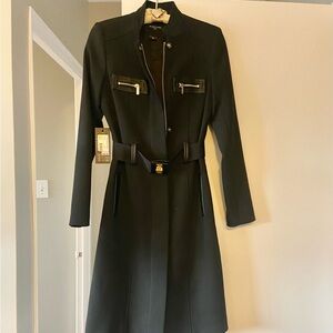 Marciano Military Inspired Coat with Gold Metallic Accents